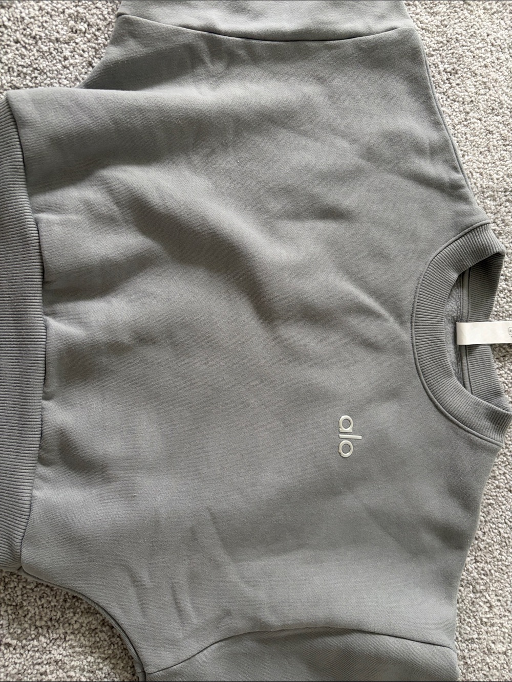 ALO Yoga Light Gray Crewneck Sweatshirt